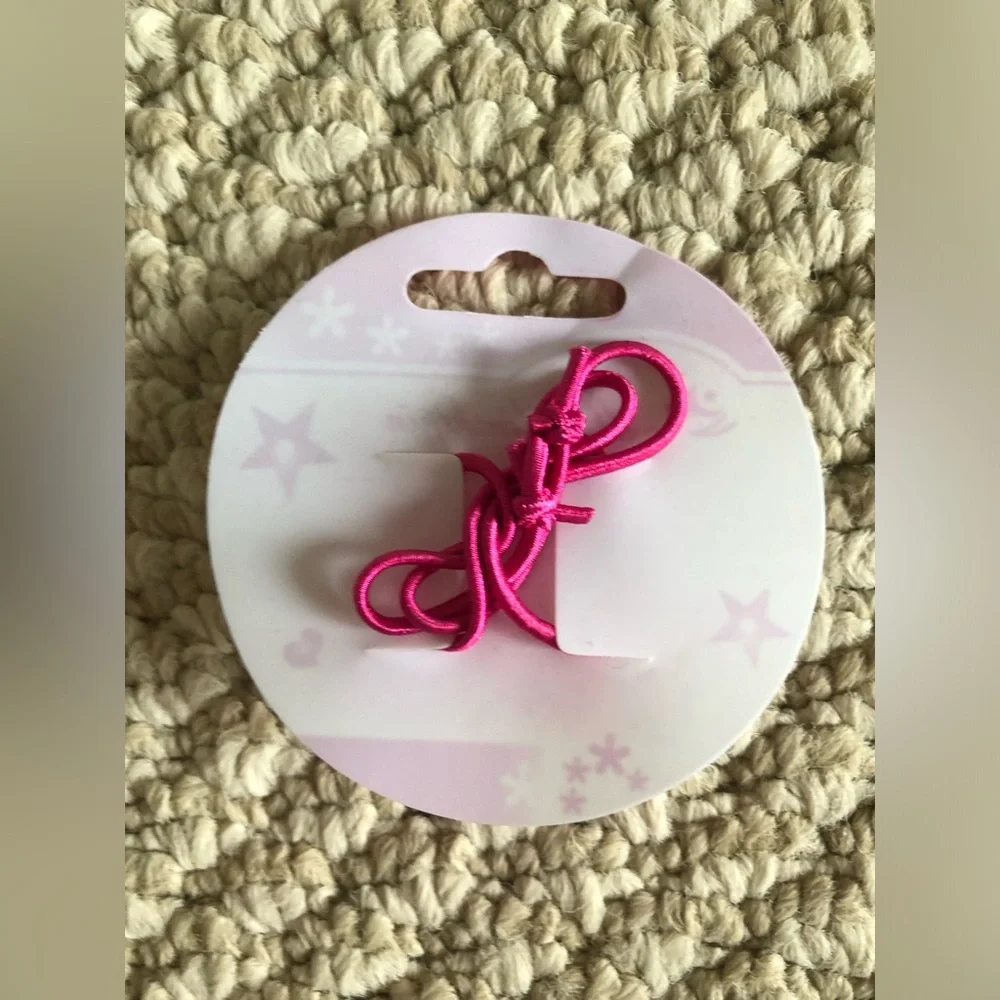 New Children Girls Pink Flower Hair ties (set of 2)